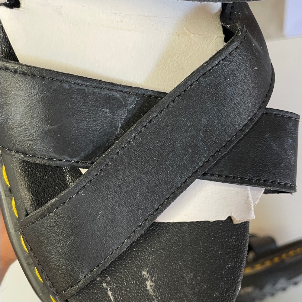 DR. MARTENS Women's Voss II Leather Strap Sandals Size 7 In Black - Picture 3 of 8